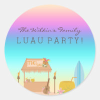 Pegatina de Luau Hawaiano Tropical