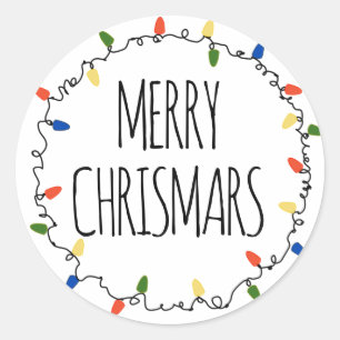 Redonda Pegatina de luces navidades