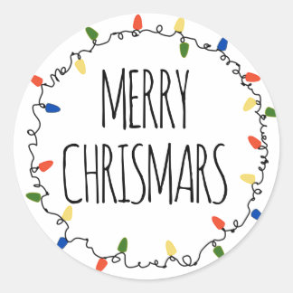 Redonda Pegatina de luces navidades