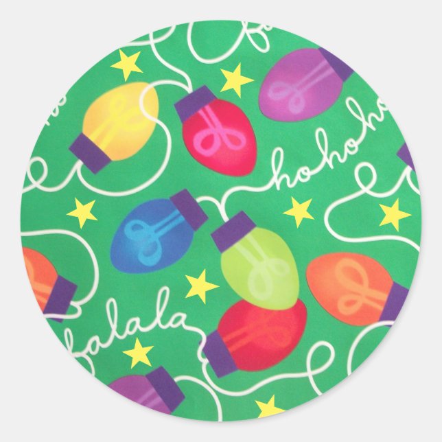 Redonda Pegatina de luces navidades (Anverso)