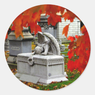 Redonda Pegatina de luto del ángel