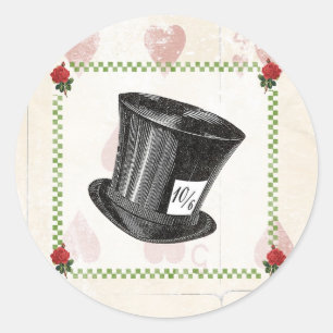 Redonda Pegatina de Mad Hatter Gorra