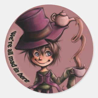 Redonda pegatina de madhatter