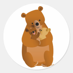 Redonda Pegatina de mamá Bear