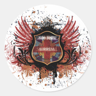 Redonda Pegatina de Man Raze Escudo