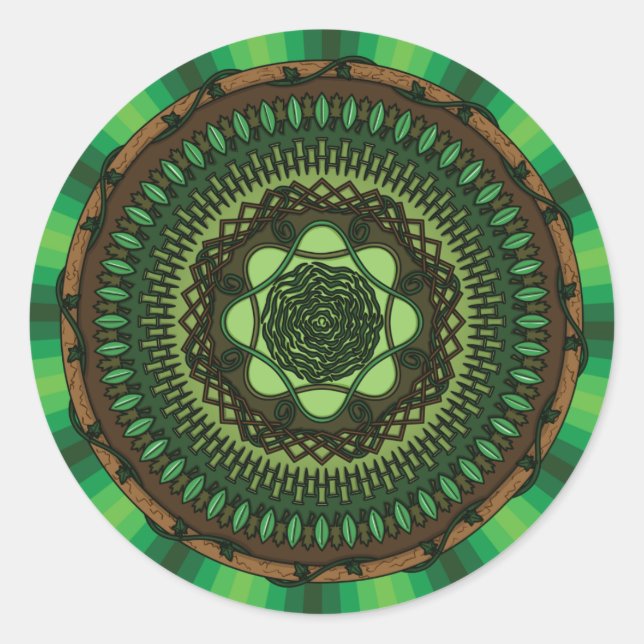 Redonda Pegatina de Mandala (Anverso)