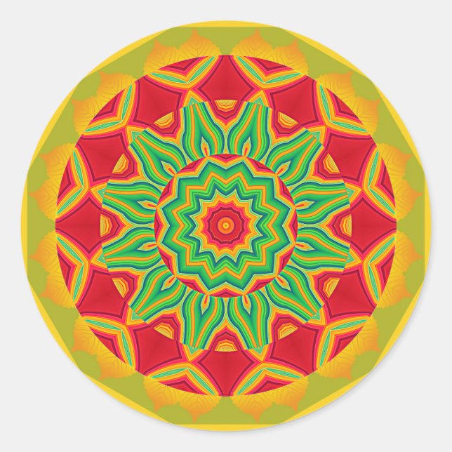Redonda Pegatina de Mandala (Anverso)