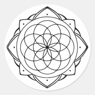 Redonda Pegatina de Mandala Simple