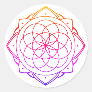Redonda Pegatina de Mandala Simple
