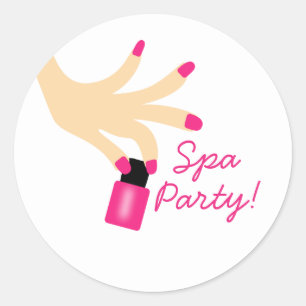Redonda Pegatina de manicura para cumpleaños de spa o desp