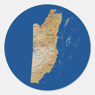 Redonda Pegatina de mapa de Belice