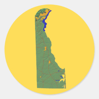 Redonda Pegatina de mapa de Delaware