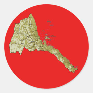 Redonda Pegatina de mapa de Eritrea