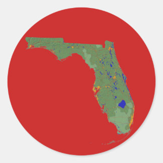 Redonda Pegatina de mapa de Florida