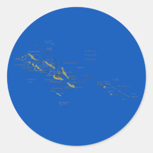 Redonda Pegatina de mapa de las Islas Salomón