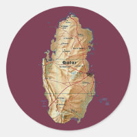 Pegatina de mapa de Qatar