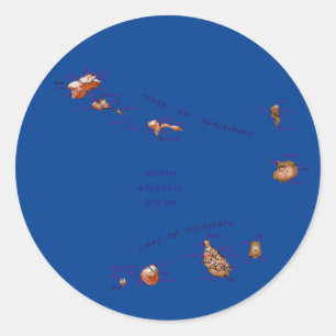 Redonda Pegatina de mapas de Cabo Verde
