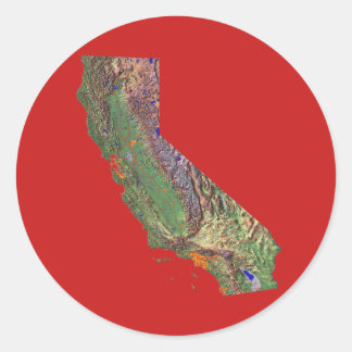Redonda Pegatina de mapas de California