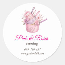 Pegatina de marca de negocio de catering Pink and 