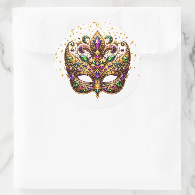 Redonda Pegatina de Mardi Gras (Bolso)