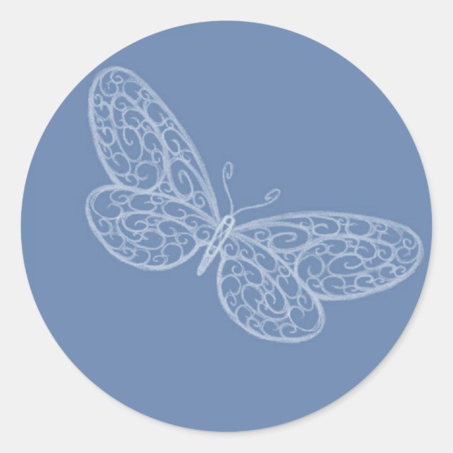 Redonda Pegatina de mariposa (Anverso)