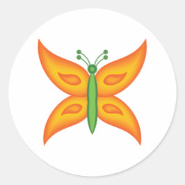 Redonda Pegatina de Mariposa Alien