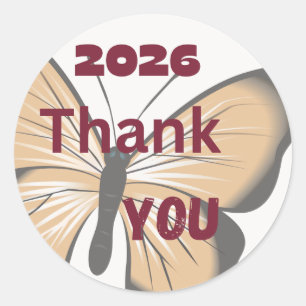 Redonda Pegatina de mariposa de agradecimiento 2026
