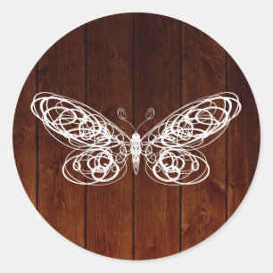 Redonda Pegatina de mariposa de Barn Board