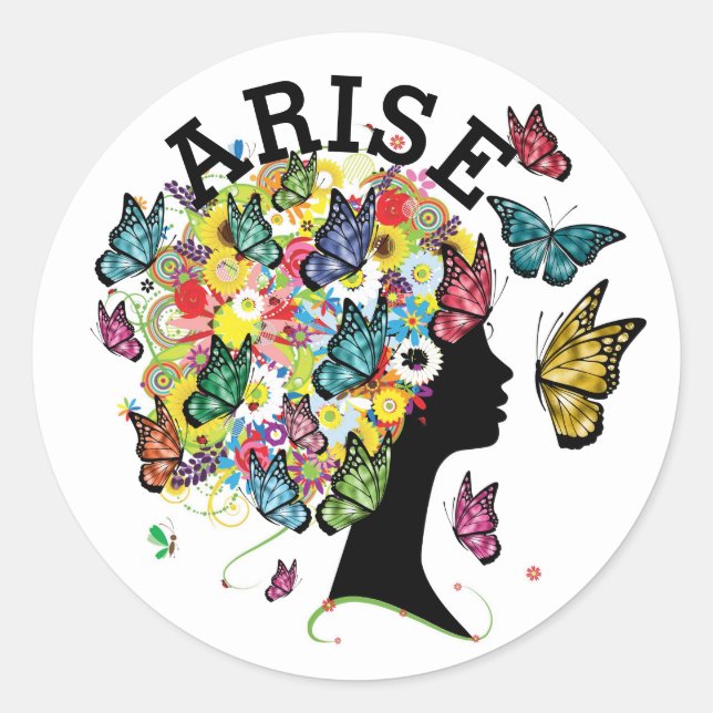 Redonda Pegatina de mariposa de Bling (Anverso)