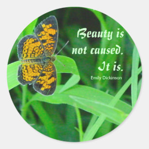 Redonda Pegatina de mariposa pequeña