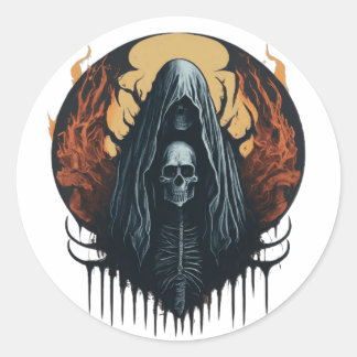 Redonda Pegatina de mascota de banda Metalizado fantasma m