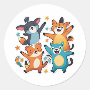 Redonda Pegatina de Mascotas Guay Cute