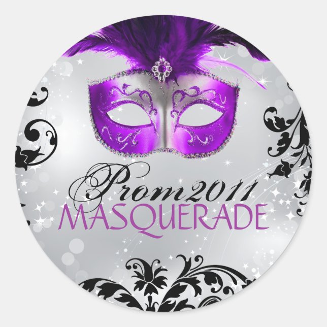 Redonda Pegatina de Masquerade Classy (Anverso)
