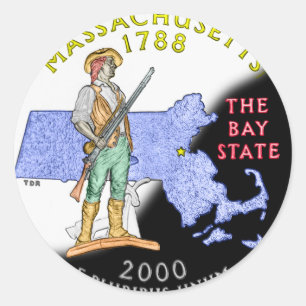 Redonda Pegatina de Massachusetts