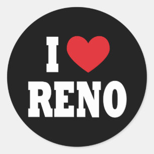 Redonda Pegatina de Me encanta Reno