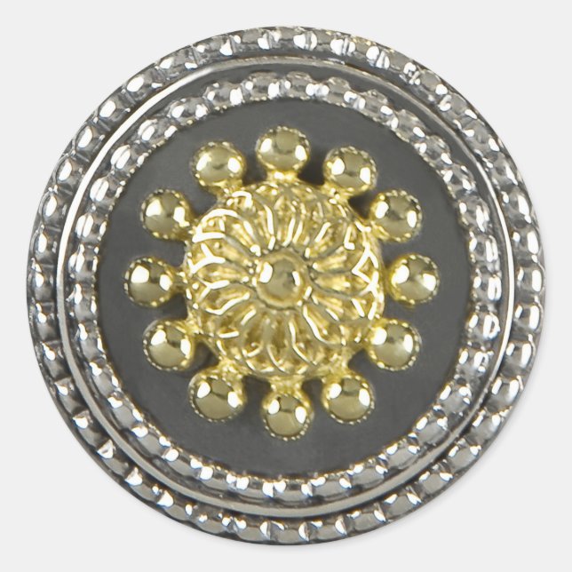 Redonda Pegatina de medallón de oro y plata (Anverso)