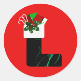 Redonda Pegatina de Media de Navidad de Terciopelo