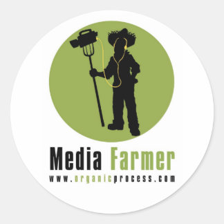 Redonda Pegatina de Media Farmer