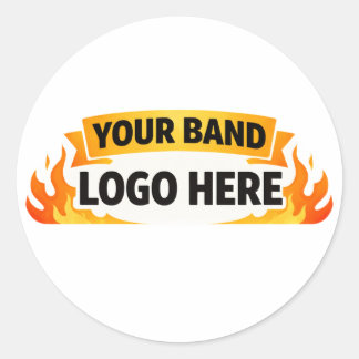 Redonda 🎵 Pegatina de Merch de Banda | Logo de Banda Pers