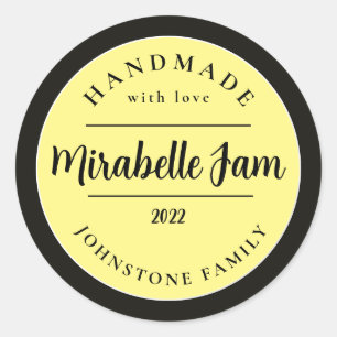 Redonda Pegatina de mermelada de Mirabelle personalizable