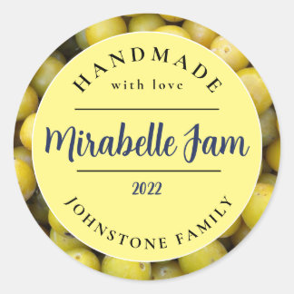 Redonda Pegatina de mermelada de Mirabelle personalizable