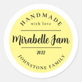 Redonda Pegatina de mermelada de Mirabelle personalizable