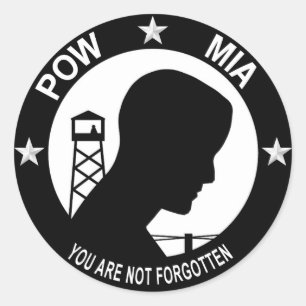 Redonda Pegatina de MIA del PRISIONERO DE GUERRA