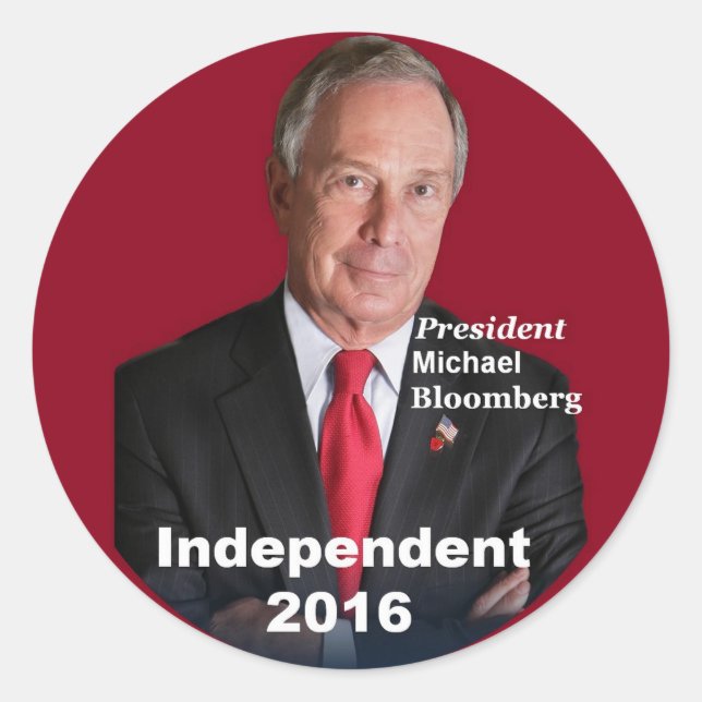 Redonda Pegatina de Michael BLOOMBERG 2016 (Anverso)
