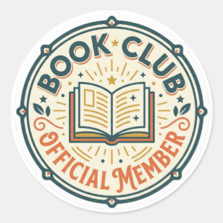 Redonda Pegatina de miembro oficial del Retro Book Club