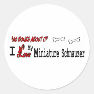 Redonda Pegatina de Miniature Schnauzer (I love)