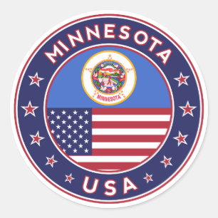 Redonda Pegatina de Minnesota, estuche de teléfono, bolsa,