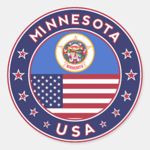 Redonda Pegatina de Minnesota, estuche de teléfono, bolsa,