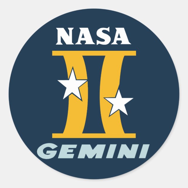 Redonda Pegatina de Misión Gemini (Anverso)