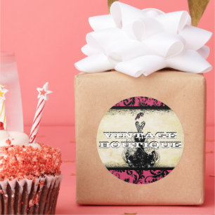 Redonda Pegatina de moda Diva Naranjas Retro Dots